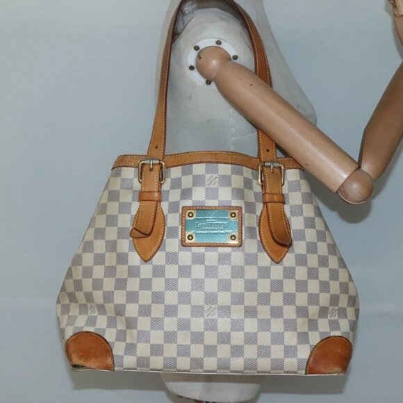 LOUIS VUITTON Damier Azur Hampstead MM Tote Bag - Picture 1 of 15